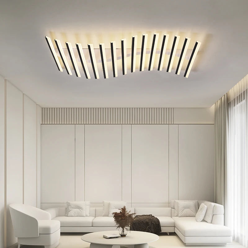 LED Plafonnier, Lampe de Lustre Plafonnier Design Ondulé Moderne avec 3