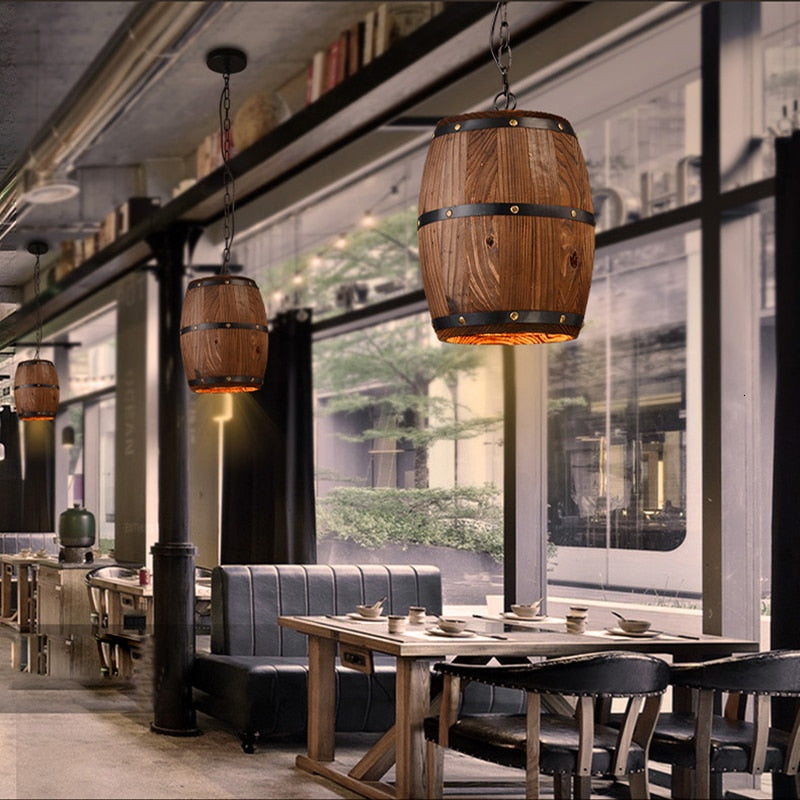 Lustre bois restaurant