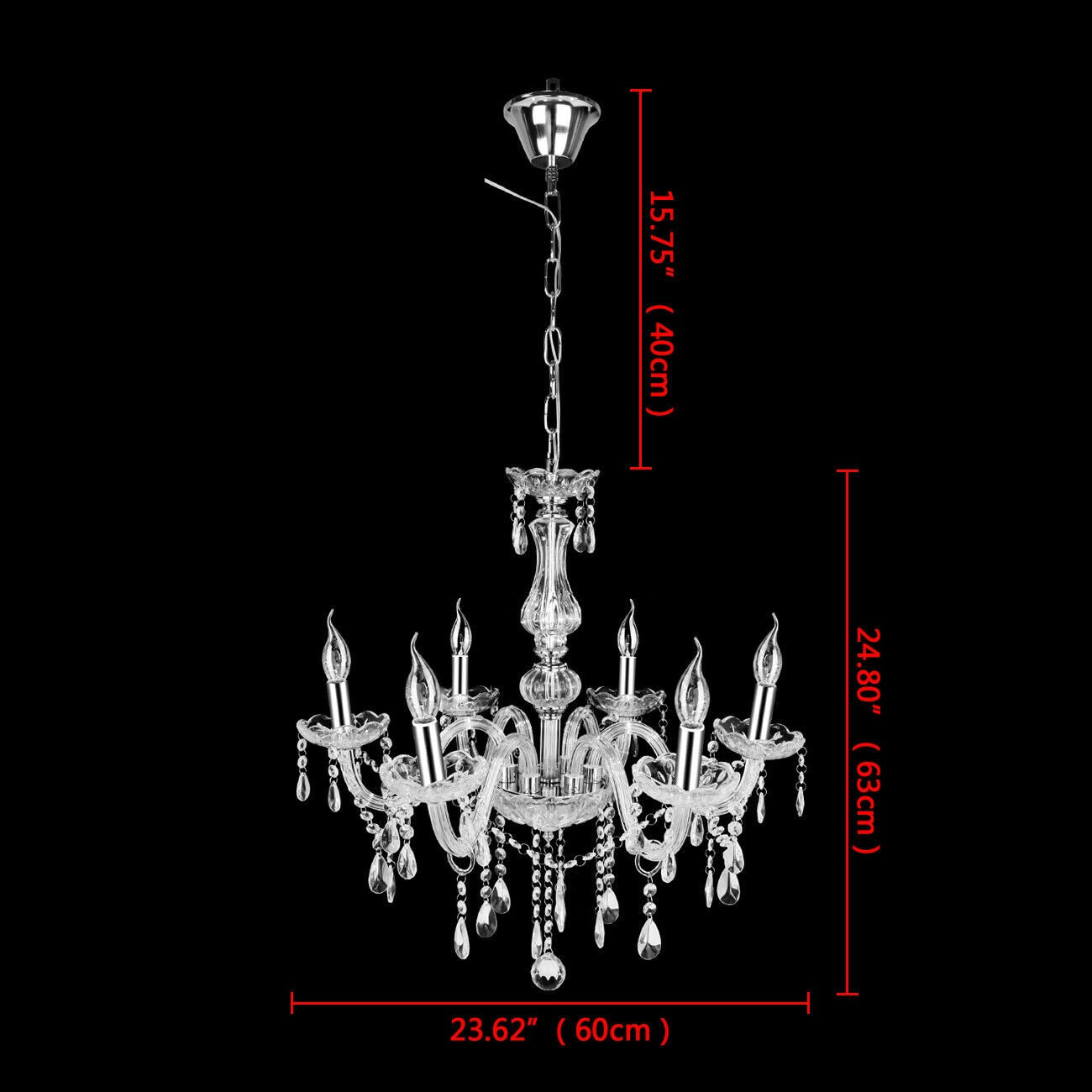 Lustre cristal dimension