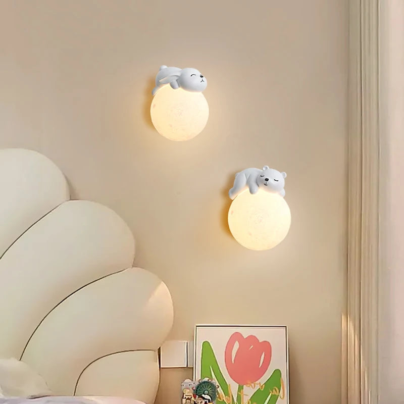 Applique Murale Animale Douce Nuit chambre double applique