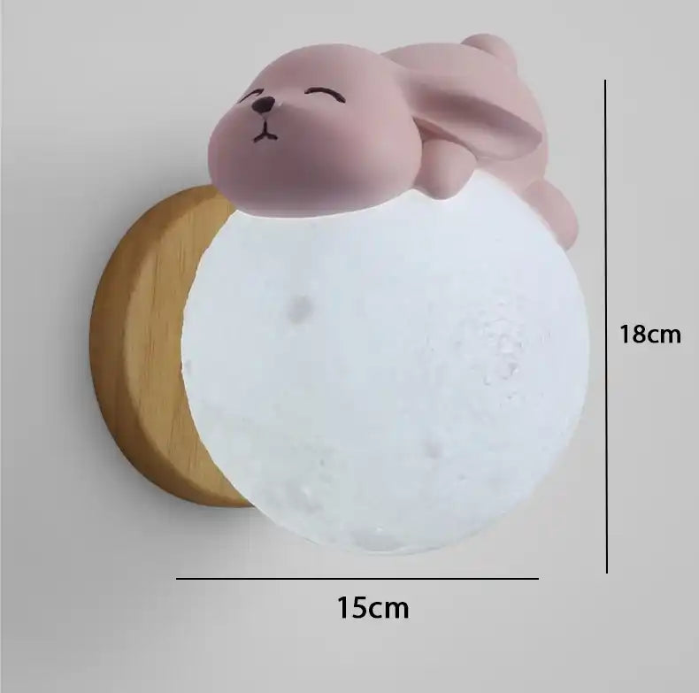 Applique Murale Animale variant lapin rose