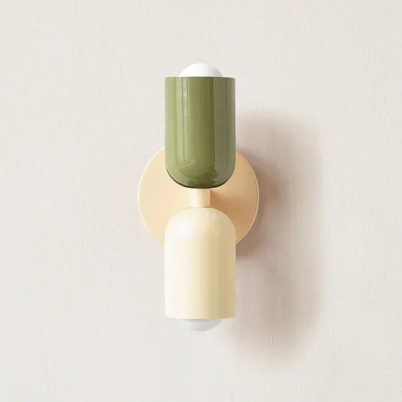 Applique Murale Rétro 70's Colorée vert blanc