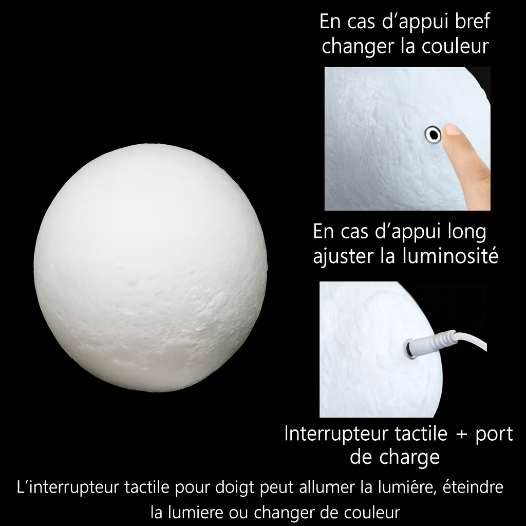 Lampe de Nuit LED Lunaire 