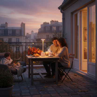 Lampe de table sans fil presentation terrasse
