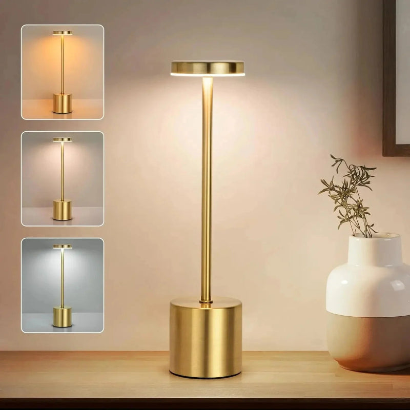 Lampe de table sans fil variant doré presentation