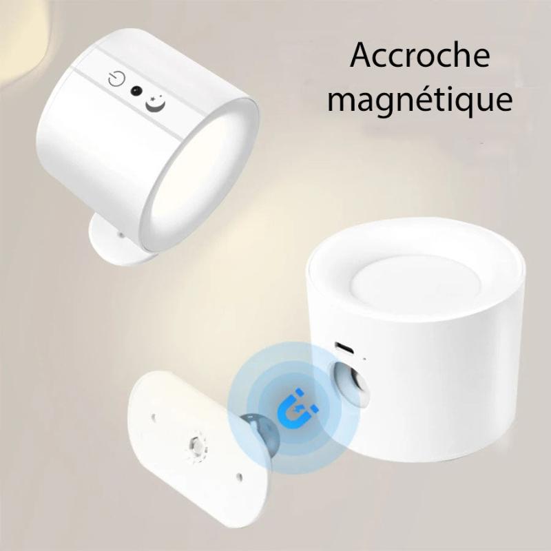 Lampe rotative sans fil accroche magnétique