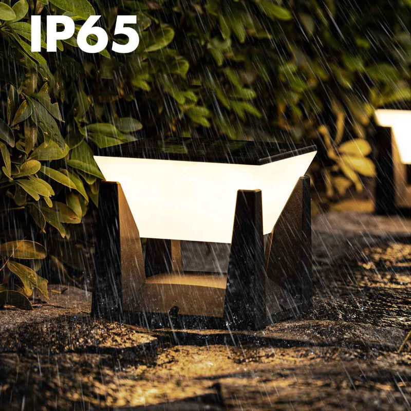 Lampe solaire pilier IP65 resiste a l'eau