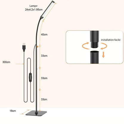 Lampe LED Sur Pied avec Télécommande