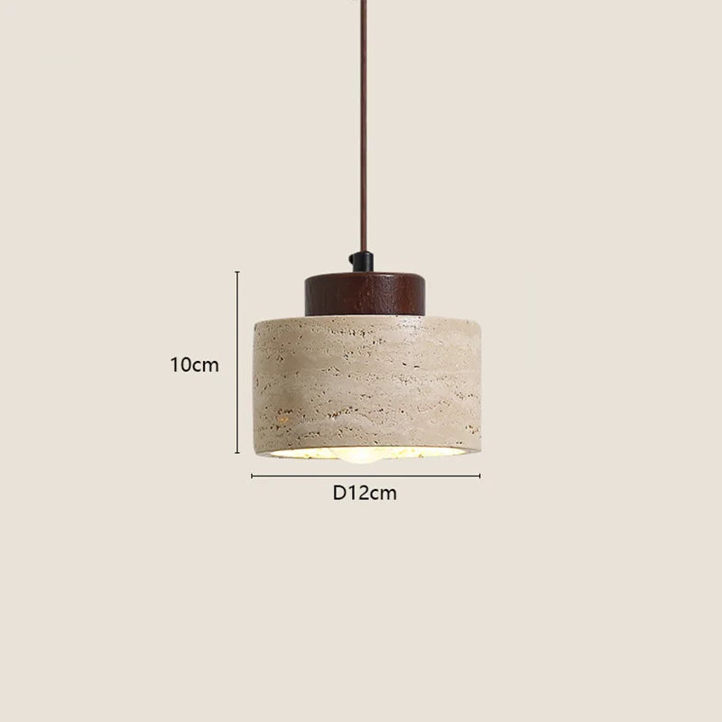 Luppa Suspension en Pierre Jaune Naturelle details modèle court foncé