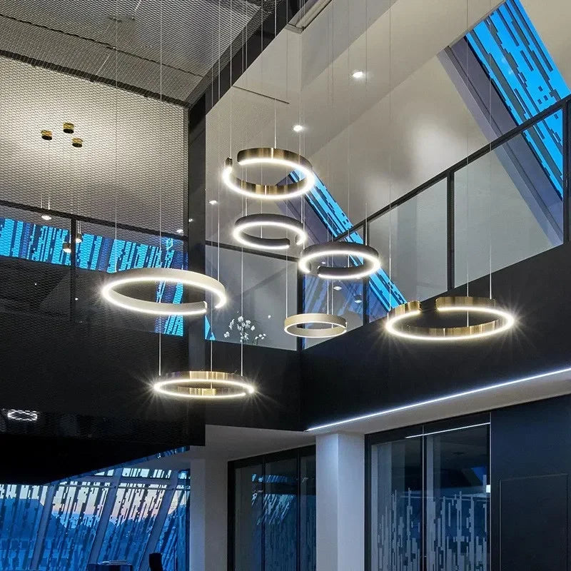 Lustre LED Circulaire Suspendu hall d'entrée