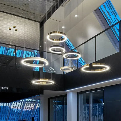 Lustre LED Circulaire Suspendu hall d'entrée
