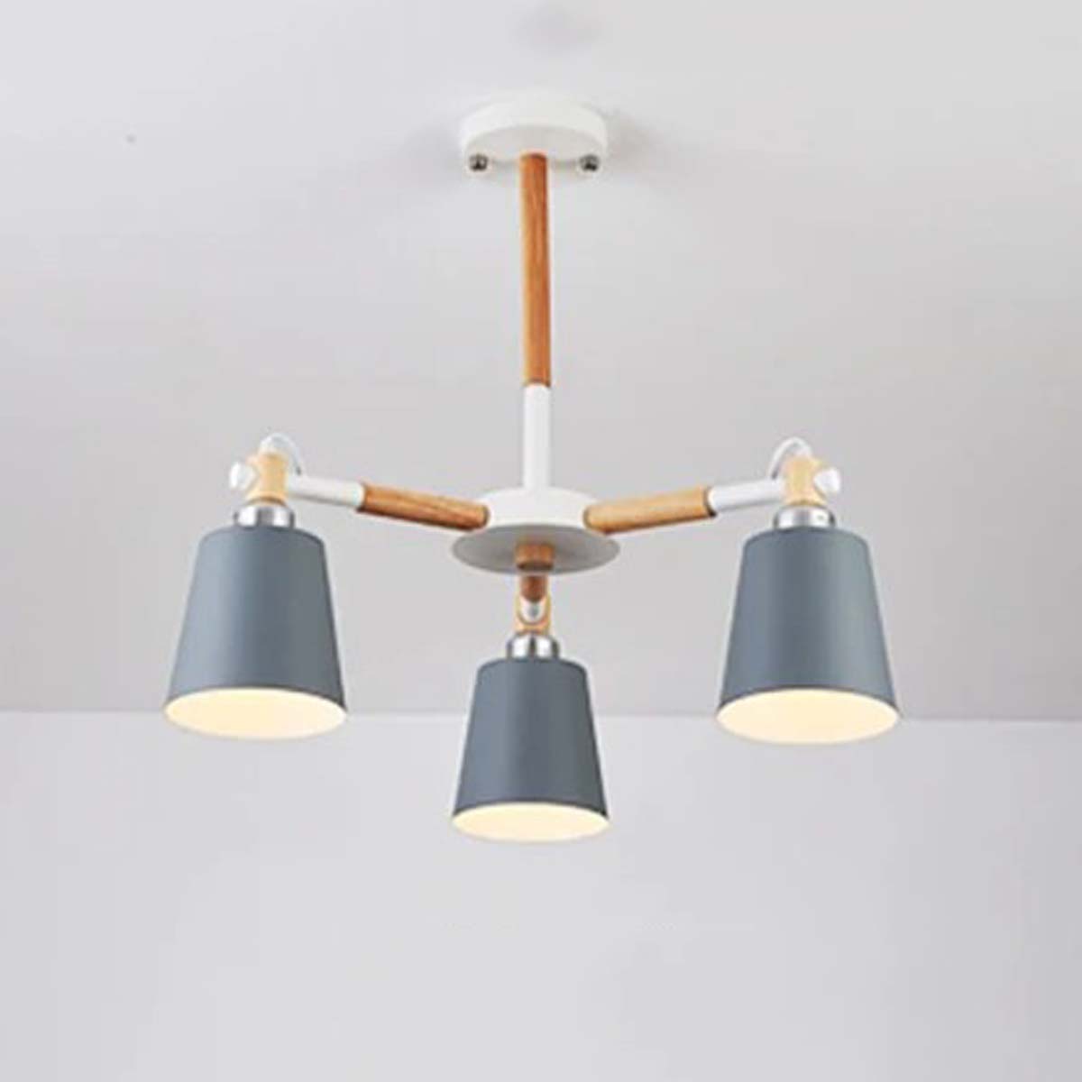 Lustre Moderne en Fer et Bois