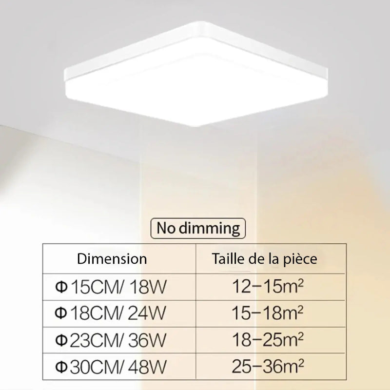 Plafonnier LED Carre Moderne a Petit Prix dimension