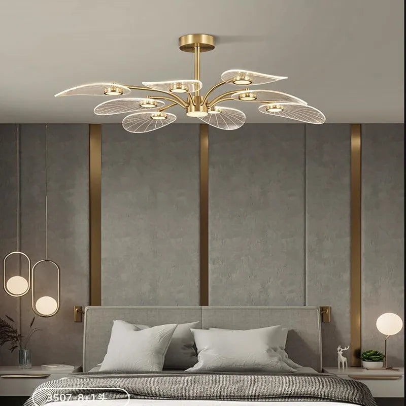 Plafonnier Floral Doré chambre