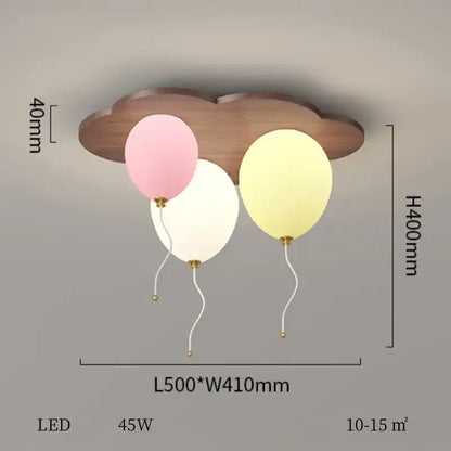 Plafonnier LED Ballon pour chambre d'enfant variant 3 ballons sans lapin
