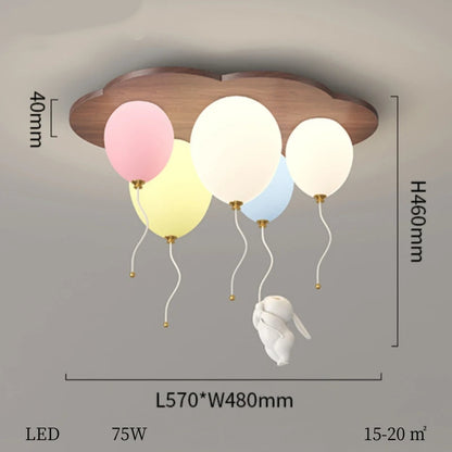Plafonnier_LED_Ballon_pour_chambre_d_enfant_variant_5_ballons_et_lapin