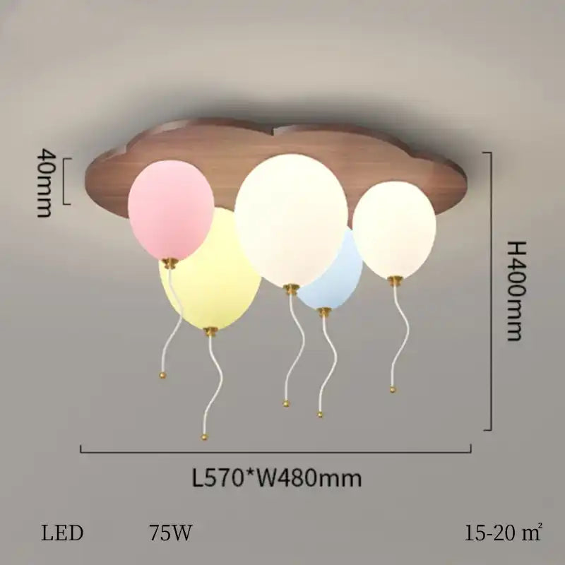Plafonnier LED Ballon pour chambre d'enfant variant 5 ballons sans lapin