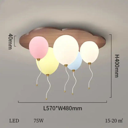 Plafonnier LED Ballon pour chambre d'enfant variant 5 ballons sans lapin