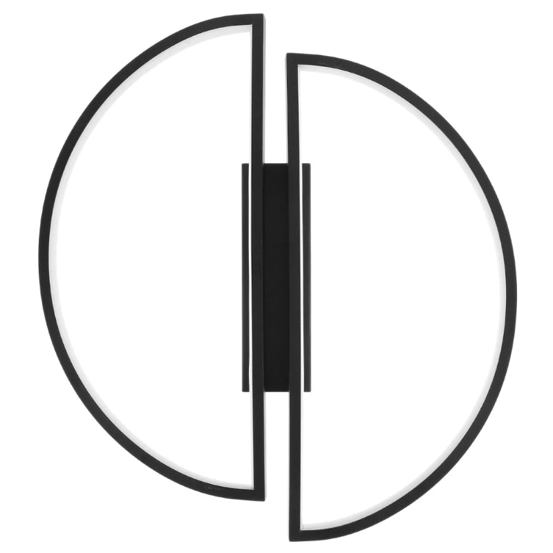 Plafonnier LED Demi-Cercle noir vue haute