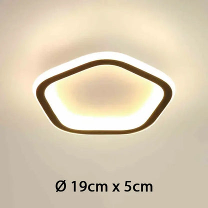 Plafonnier LED Minimaliste 3 Couleurs Pentagone Noir