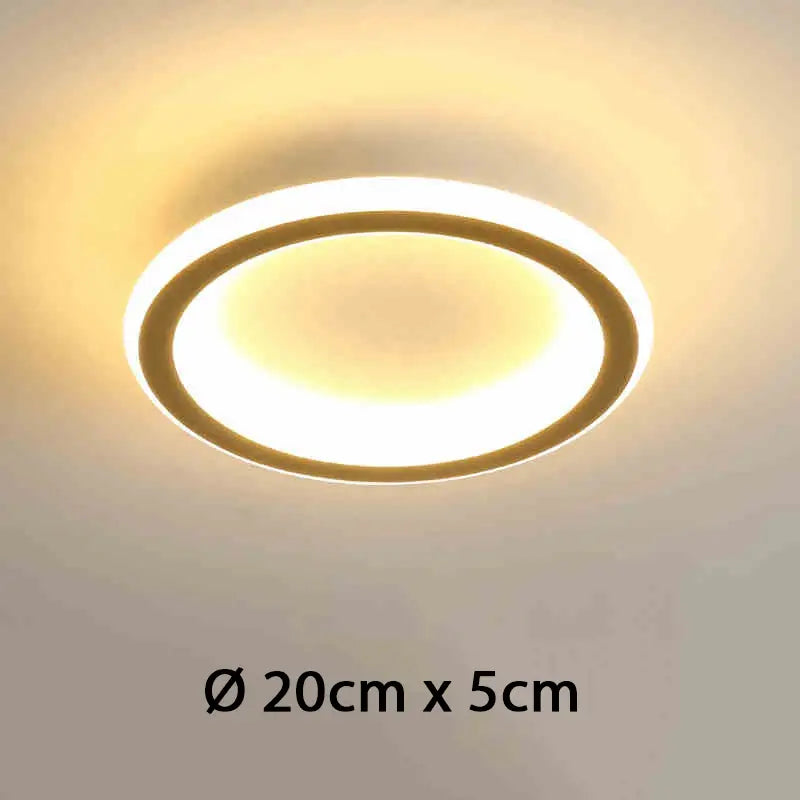 Plafonnier LED Minimaliste 3 Couleurs Rond doré