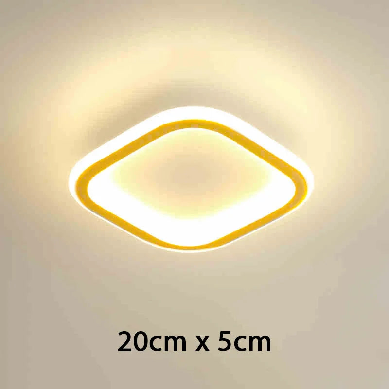 Plafonnier LED Minimaliste 3 Couleurs carré doré