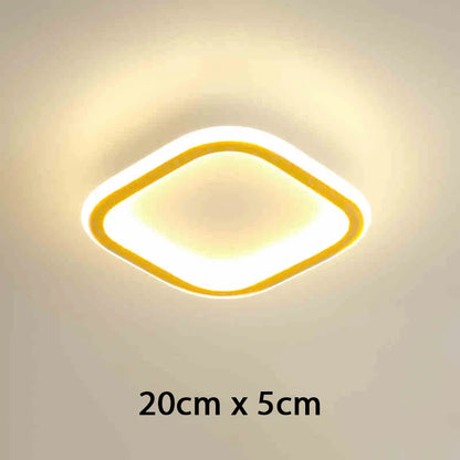 Plafonnier LED Minimaliste 3 Couleurs carré doré