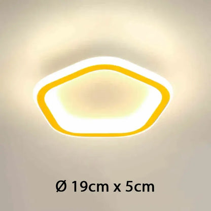 Plafonnier LED Minimaliste 3 Couleurs pentagone doré