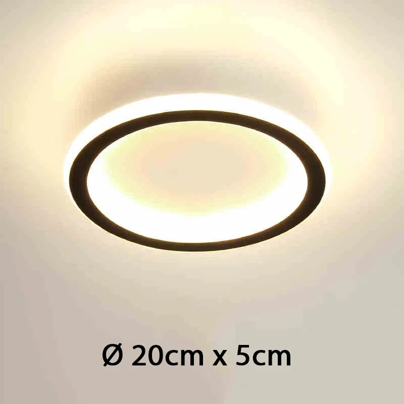 Plafonnier LED Minimaliste 3 Couleurs rond Noir