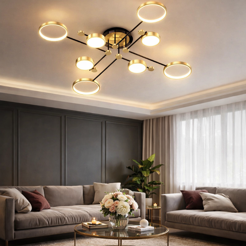 Plafonnier LED Moderne Doré – Design