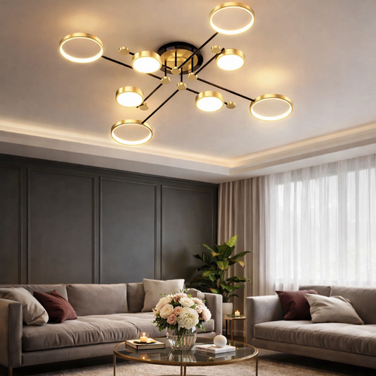 Plafonnier LED Moderne Doré – Design