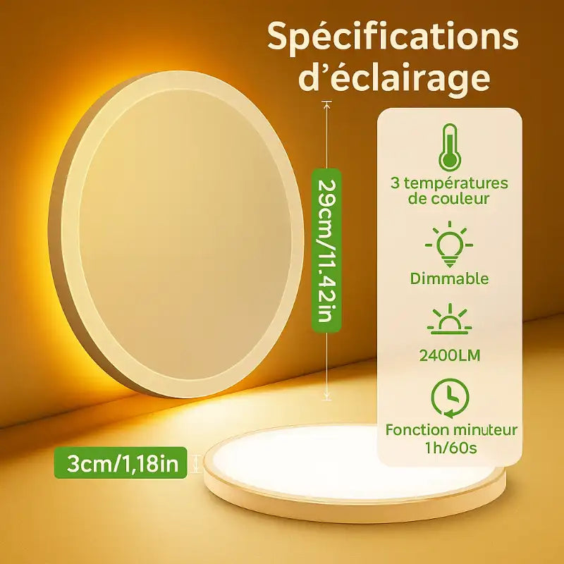 Plafonnier LED avec Rétroéclairage