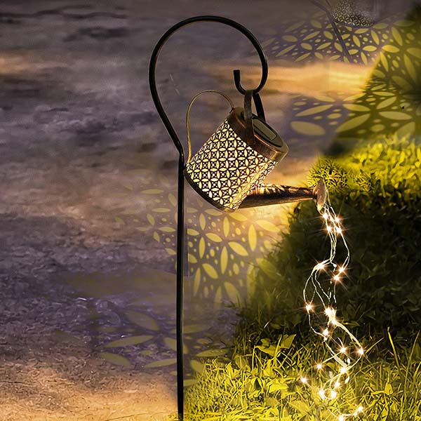 Solar Lighted Watering Can