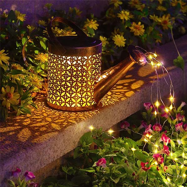 Solar Lighted Watering Can