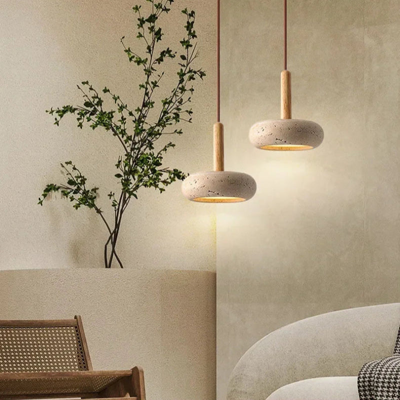 Suspension Circulaire en Pierre Naturelle double salon