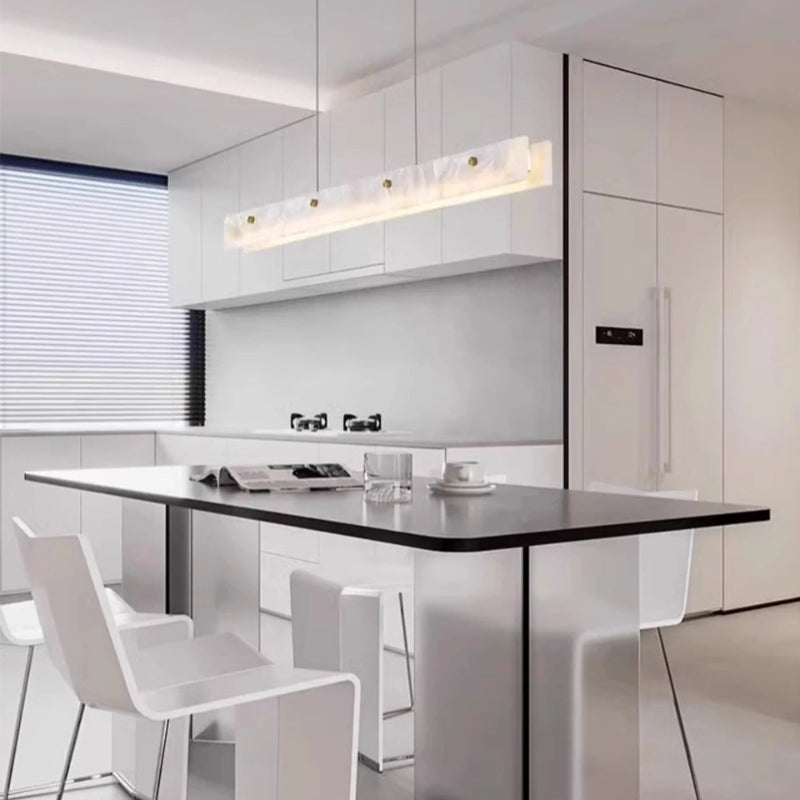 Suspension LED en Marbre Naturel cuisine americaine