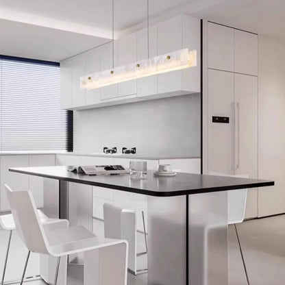 Suspension LED en Marbre Naturel cuisine americaine