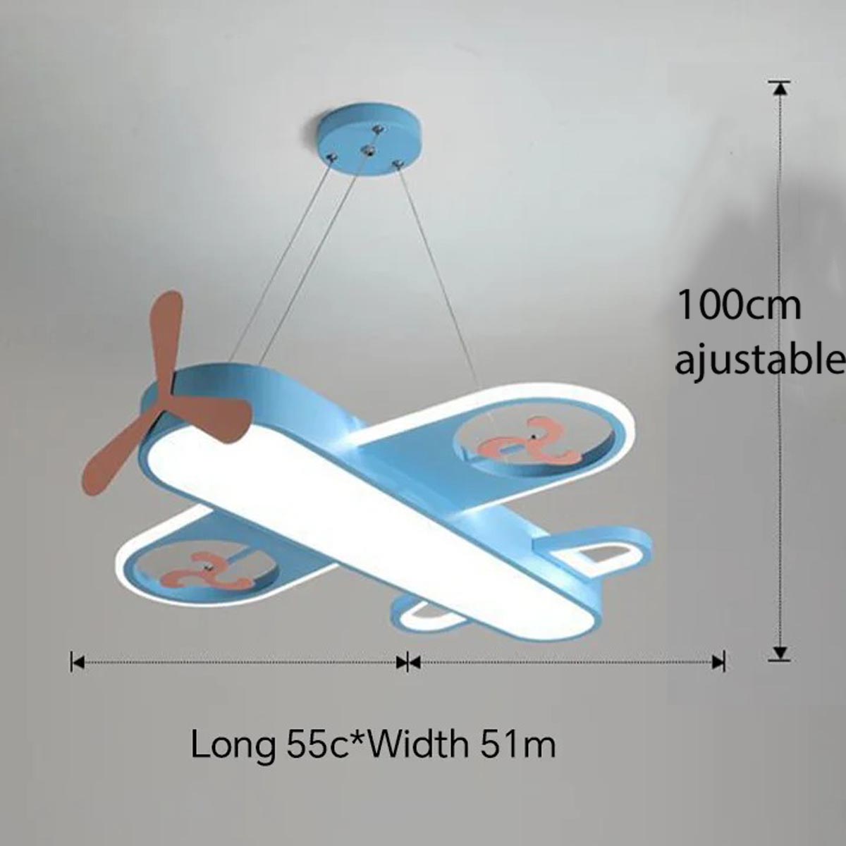 R&M Coudert Lampe Suspension Chambre Enfant Avion Turquoise - Luminaire à Assembler Fabriqué En France