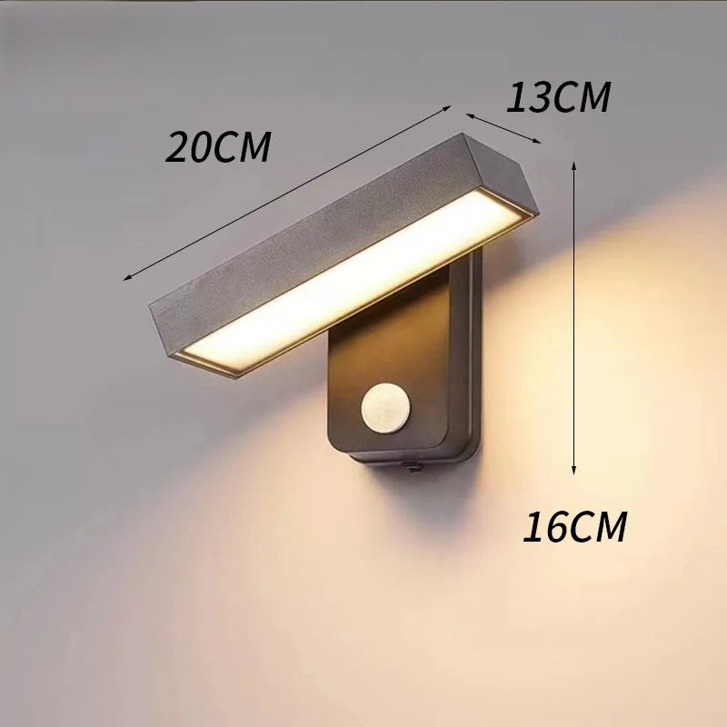 Applique murale LED extérieure 20 cm avec capteur de mouvement design moderne