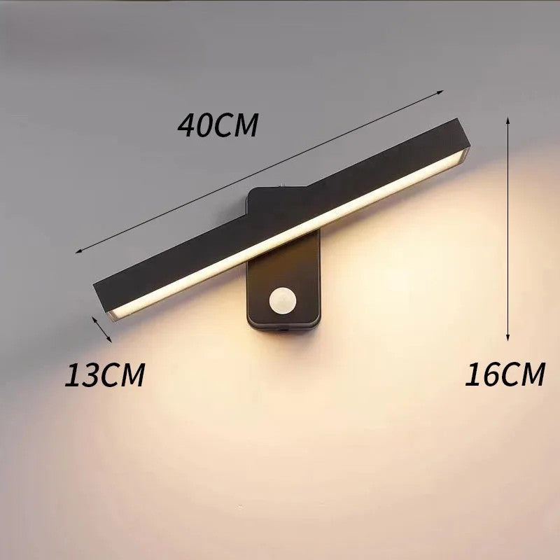Applique murale LED extérieure 40 cm avec capteur design minimaliste