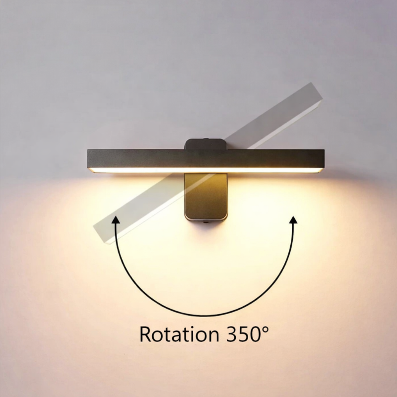 Applique murale LED extérieure orientable avec rotation 350 degrés pour éclairage mural ajustable