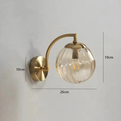 Applique murale globe en verre coloré avec support doré – photo produit 9