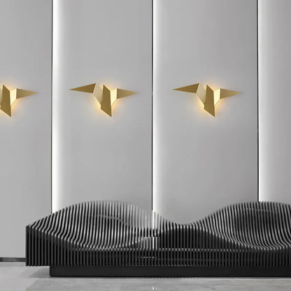 Appliques murales LED oiseaux dorés pour décoration intérieure élégante