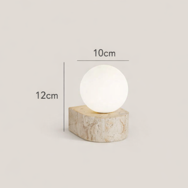 Dimensions du mini applique murale en pierre naturelle et verre by Luppa