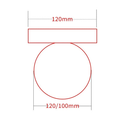 Dimensions de l'applique murale Macaron, socle 120 mm