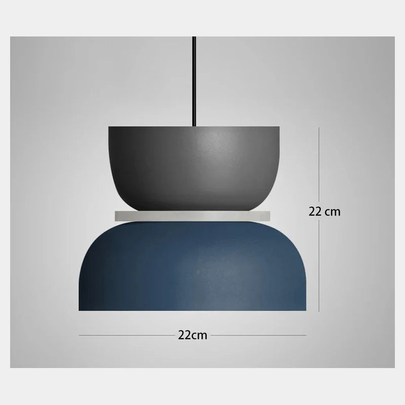 Suspension macaron Luppa modèle E avec dimensions