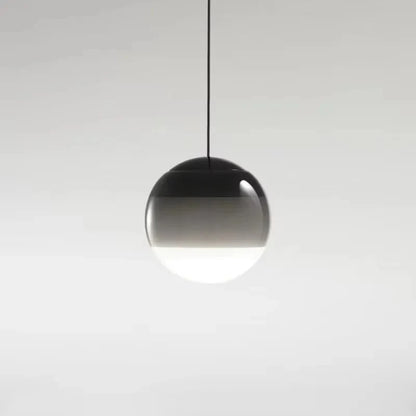 Suspension boule en verre dégradé noir
