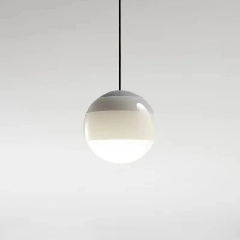 Suspension boule en verre dégradé gris