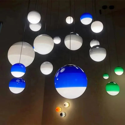 Suspensions boules colorées en verre