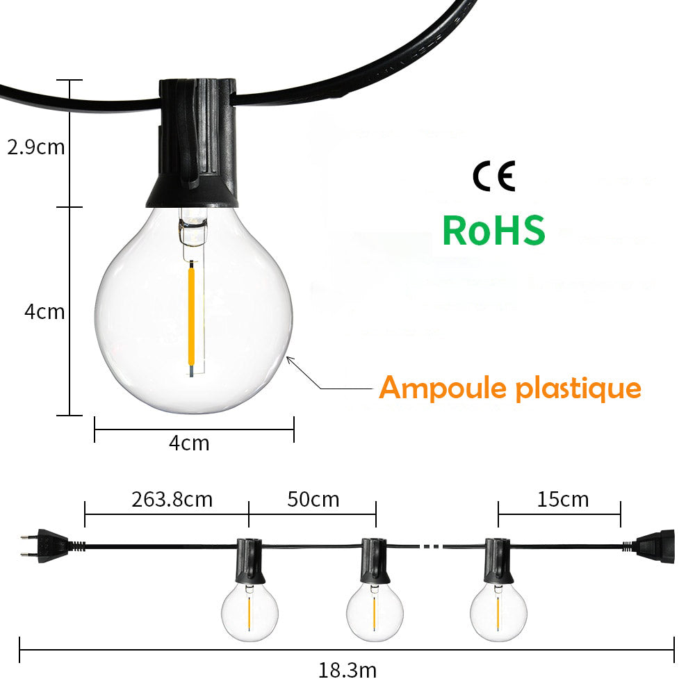 Guirlande lumineuse d'extérieur